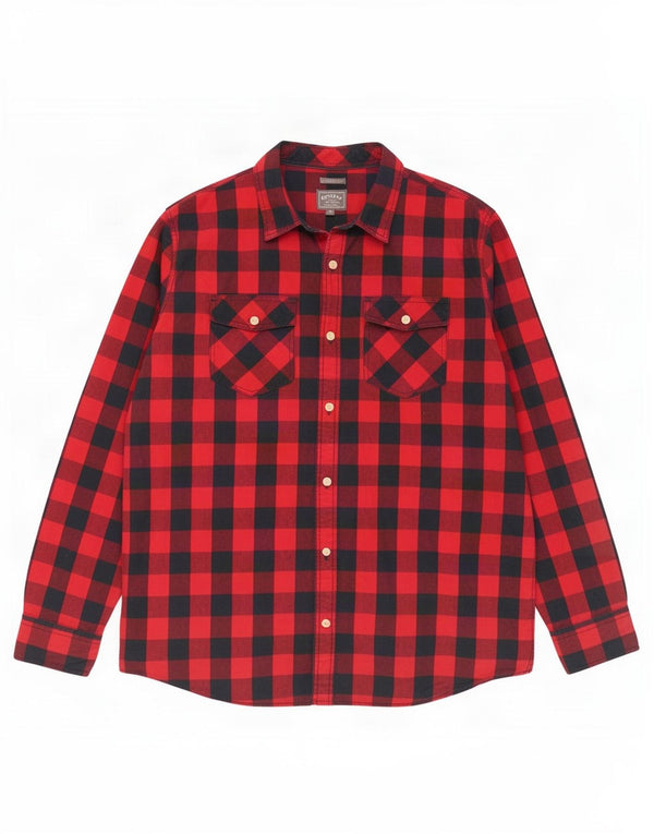 Fat Face Chemise classique en flanelle pour homme XL en coton vichy noir
