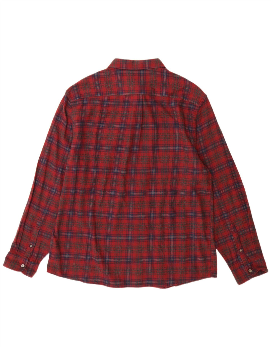Marks & Spencer Chemise en flanelle coupe régulière pour homme XL Rouge à carreaux en coton