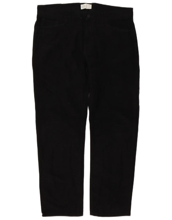 Marks & Spencer Pantalon décontracté coupe classique pour homme W36 L31 Noir Coton