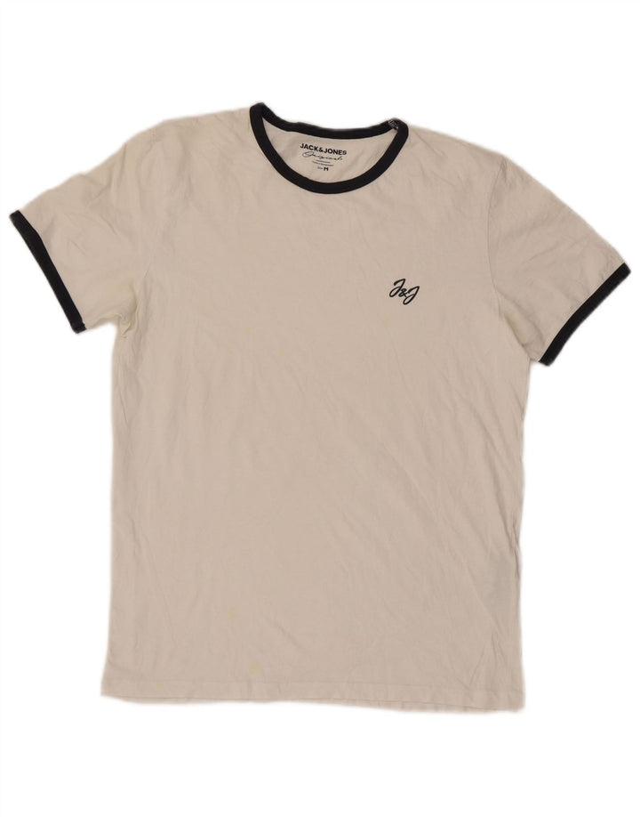 Jack & Jones T-Shirt Homme Blanc Rayé Coton Moyen