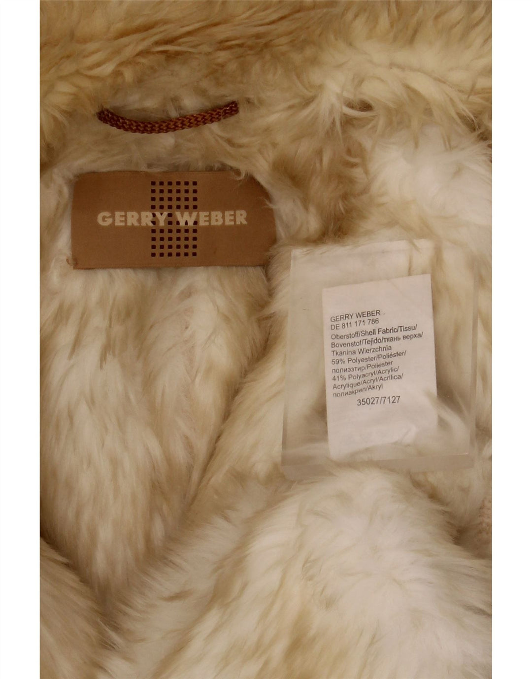 Gerry Weber Manteau Sherpa surdimensionné pour femme UK 12 Polyester beige moyen