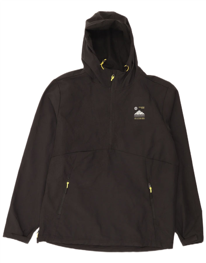Crivit Veste de pluie à capuche pour homme UK 38/40 Noir moyen Polyester