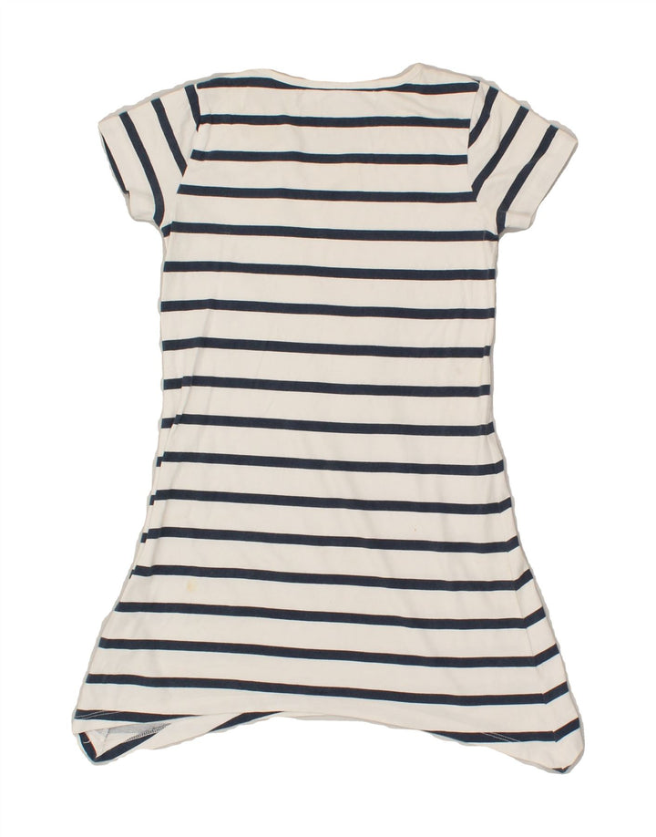 DESIGUAL Girls T-Shirt Dress 11-12 Years White Striped Cotton | Vintage Desigual | Thrift | Second-Hand Desigual | Used Clothing | Messina Hembry 