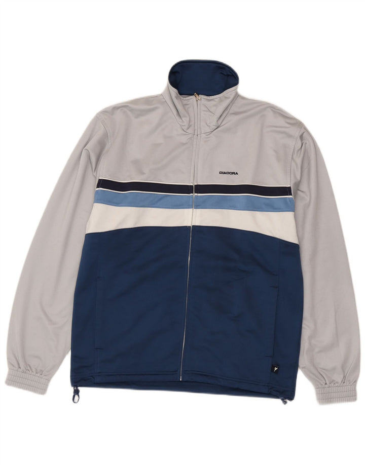 Diadora Veste de survêtement pour homme UK 38 Medium Blanc Colorblock Polyester