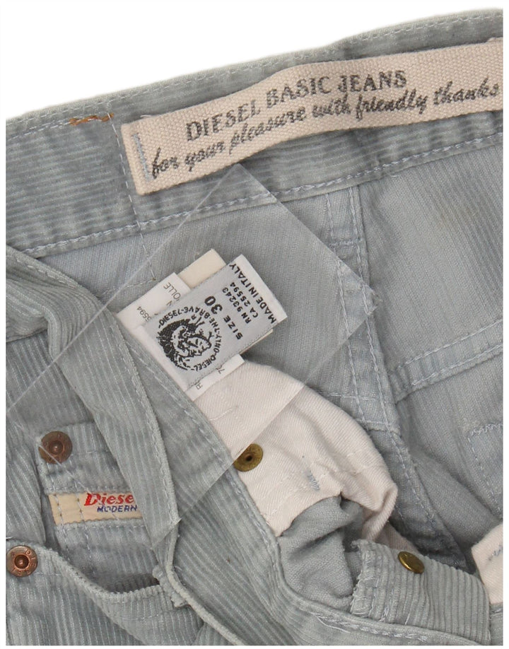 DIESEL Pantalon droit en velours côtelé pour homme W30 L31 Bleu Coton