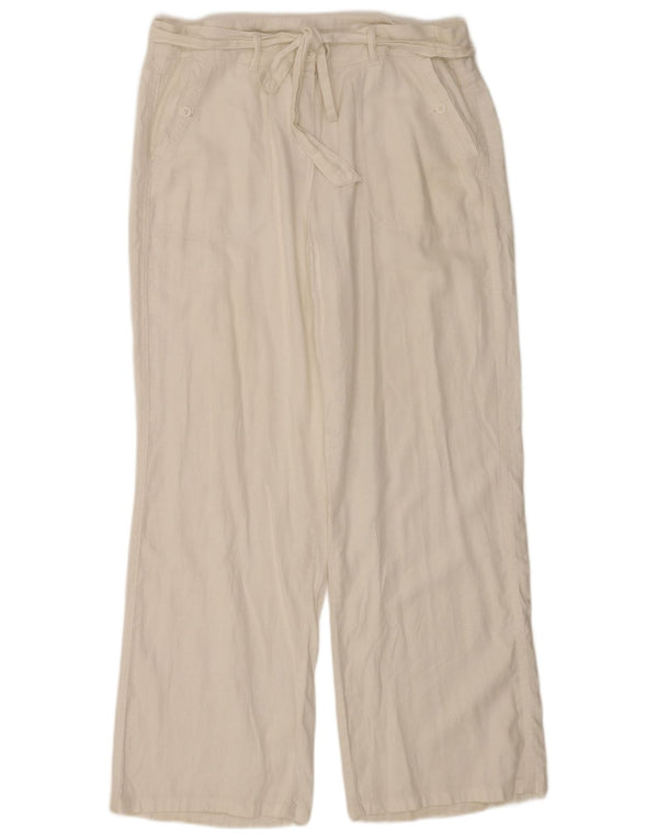 Marks & Spencer Pantalon coupe ample pour femme UK 16 Large W34 L30 Lin blanc