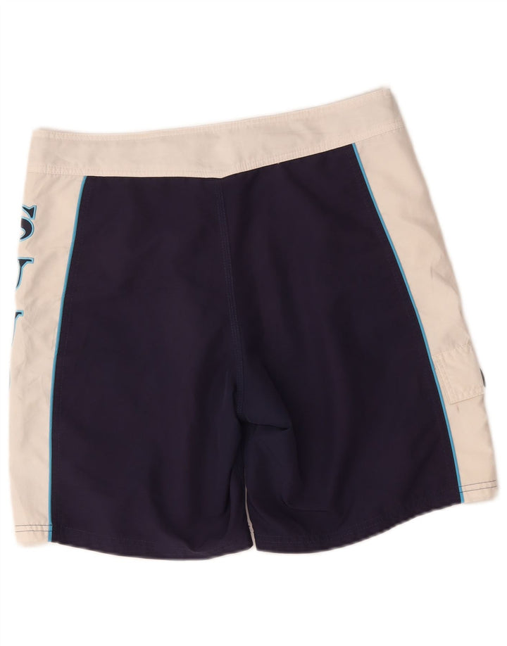 Sundek Short de bain graphique pour homme en polyester color block bleu marine moyen