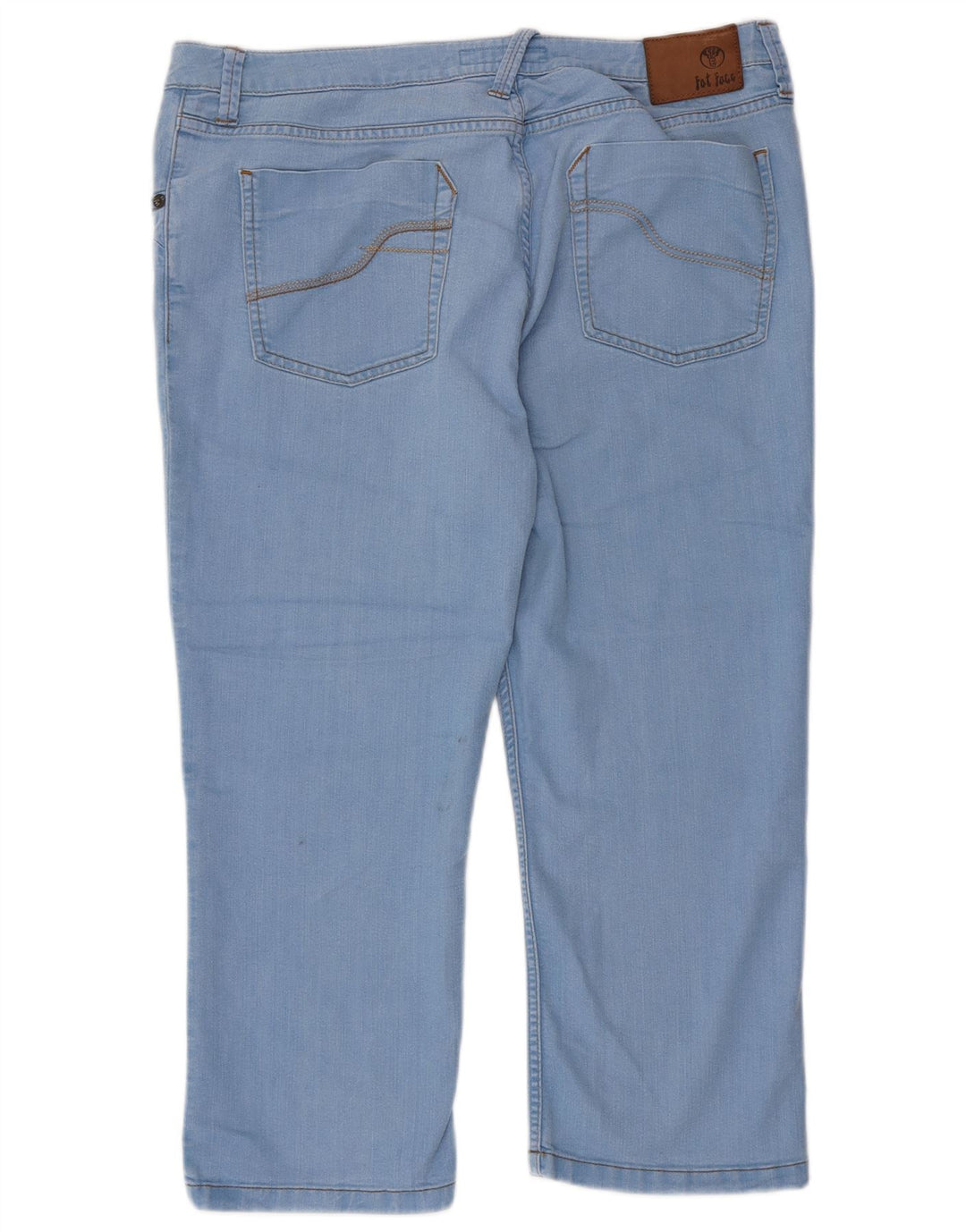 FAT FACE Jean court pour femme UK 18 XL W36 L22 Bleu Coton