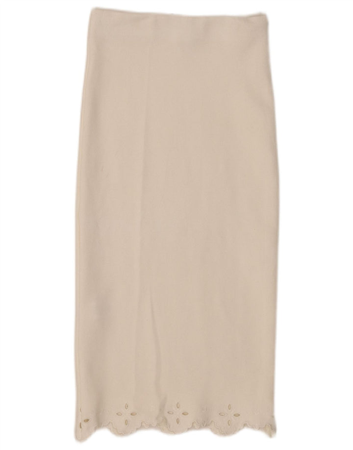 Jupe Droite Femme Zara Petite W26 Viscose Blanche