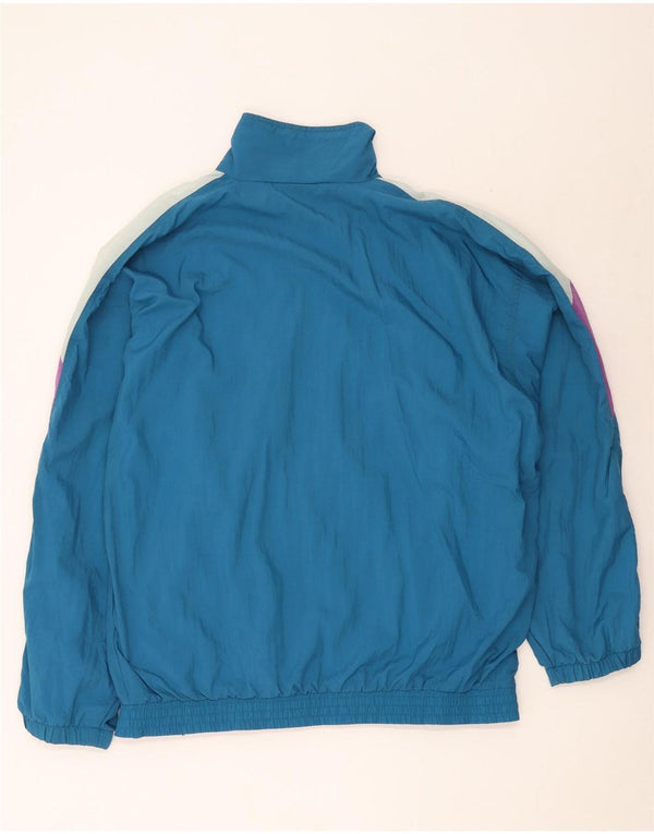 vintage Mens Survêtement Top Veste XL Bleu Colorblock