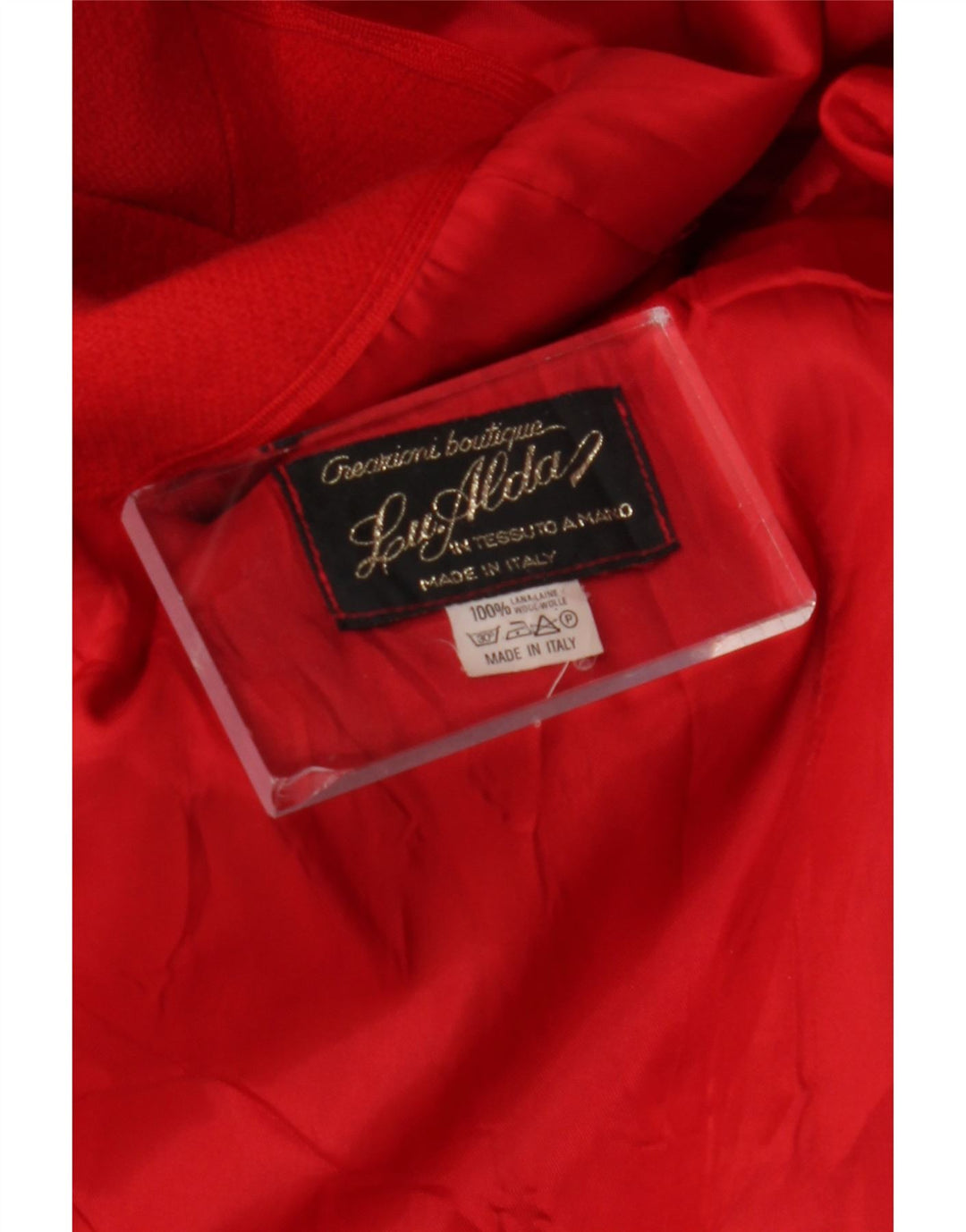 vintage Womens Overcoat UK 14 Grande laine rouge
