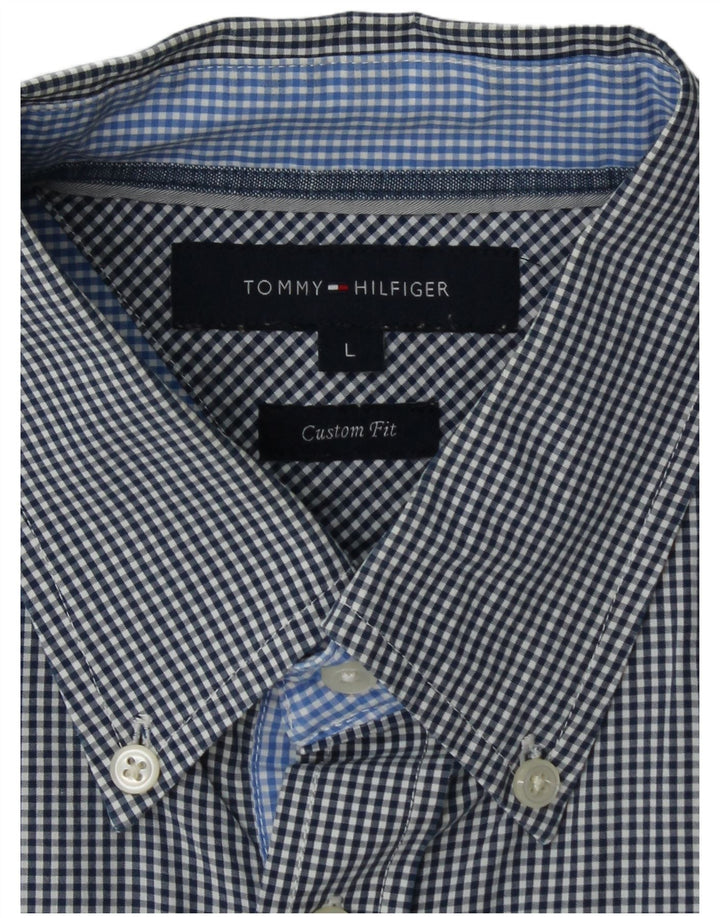 Tommy Hilfiger Chemise sur mesure pour homme Grand vichy bleu marine