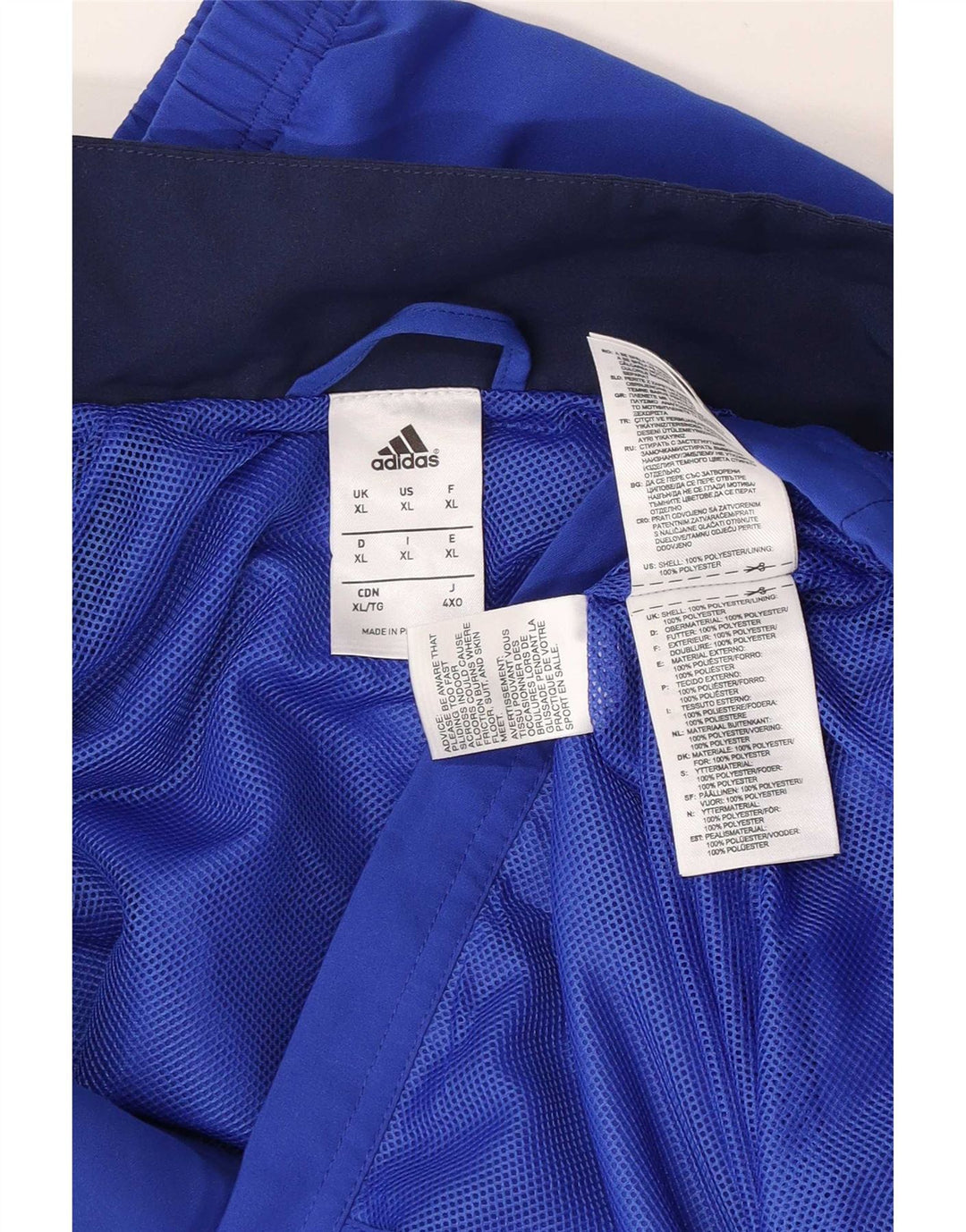 Adidas Veste de survêtement graphique pour homme XL Bleu Colorblock Polyester