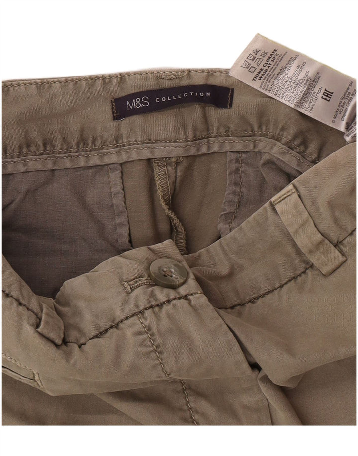 Marks & Spencer Short Chino Femme UK 12 Moyen W30 Coton Kaki