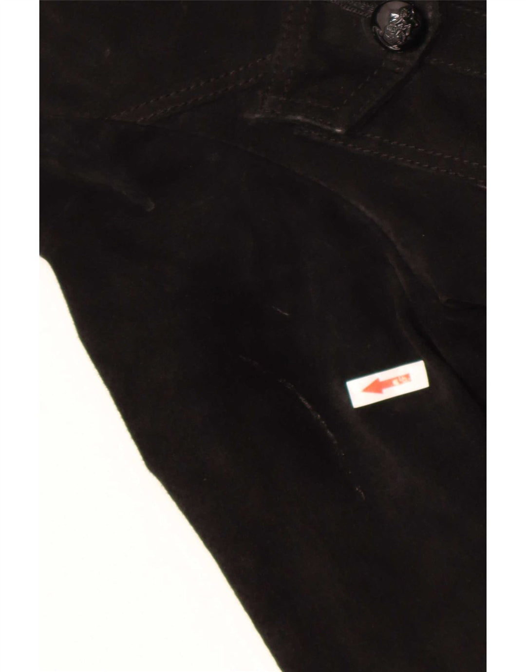 veste en daim à capuche femme vintage UK 14 Grand cuir noir