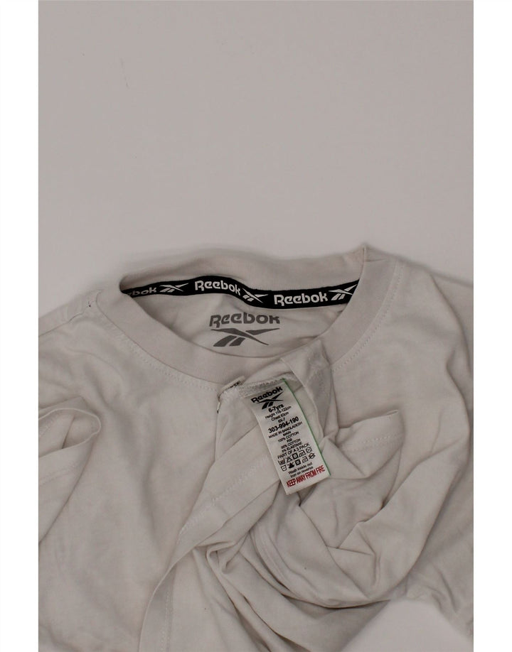 Reebok T-Shirt Graphique Garçon 6-7 ans Blanc Coton