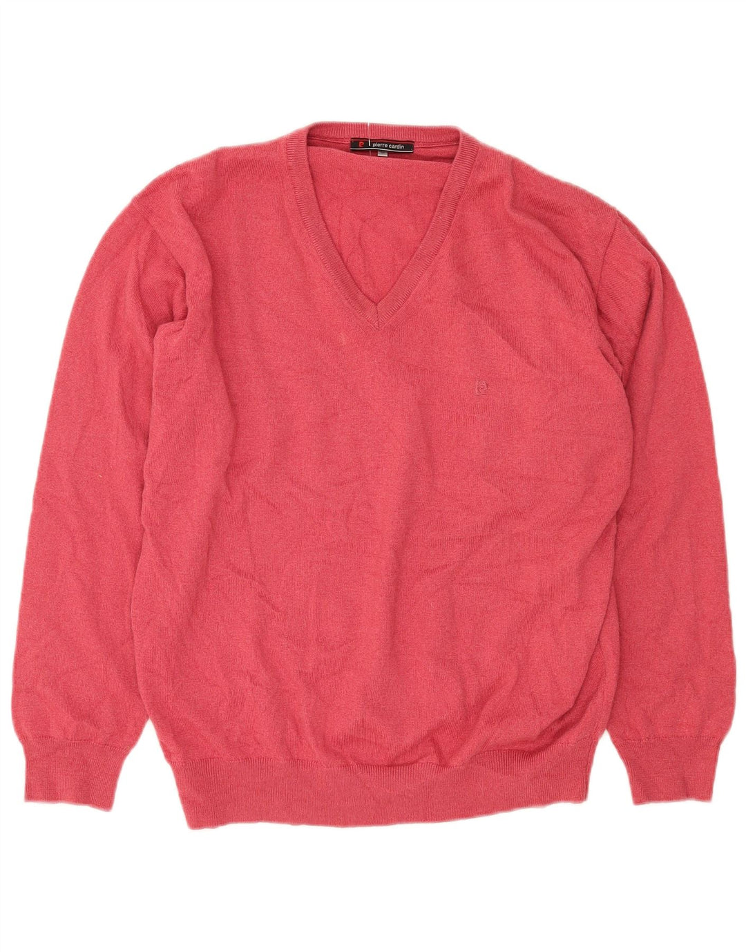 PIERRE CARDIN Pull Col V Homme Laine Rouge Moyen