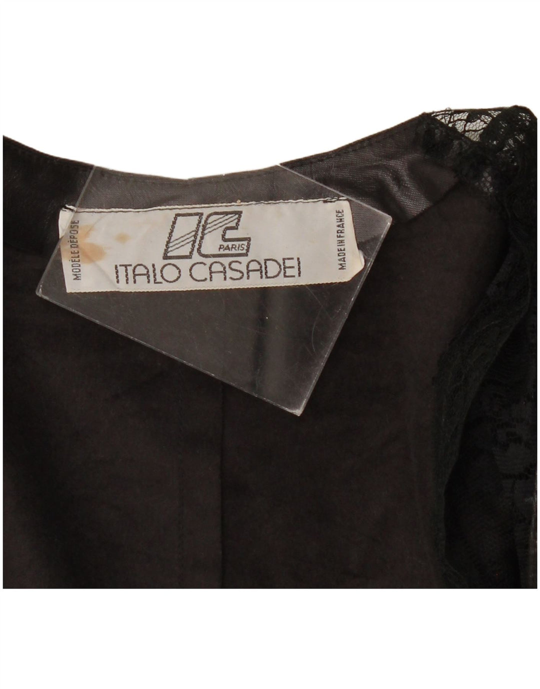 VINTAGE Femme 3/4 Manches Cardigan Top UK 10 Petit Noir