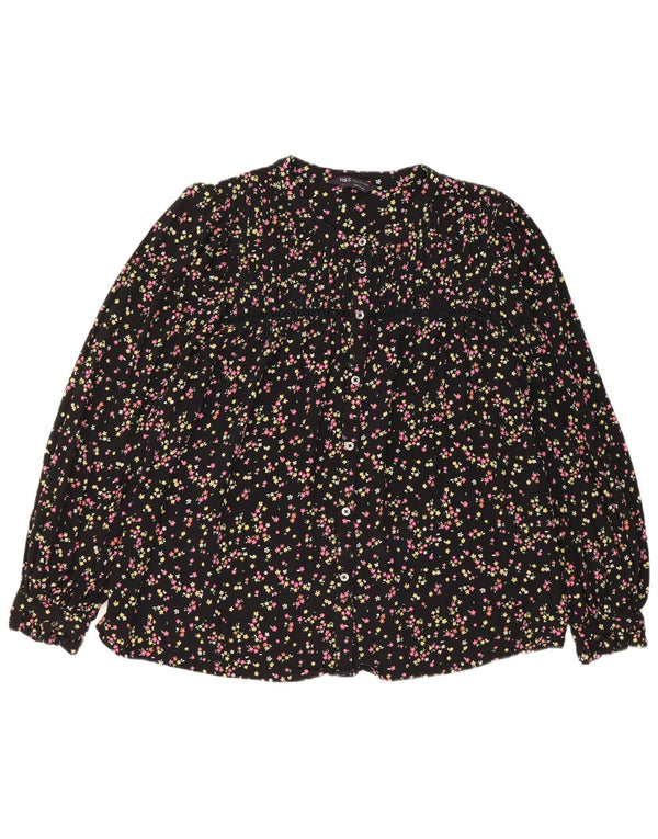 Marks & Spencer Chemisier pour femme UK 44 Large Viscose florale noire