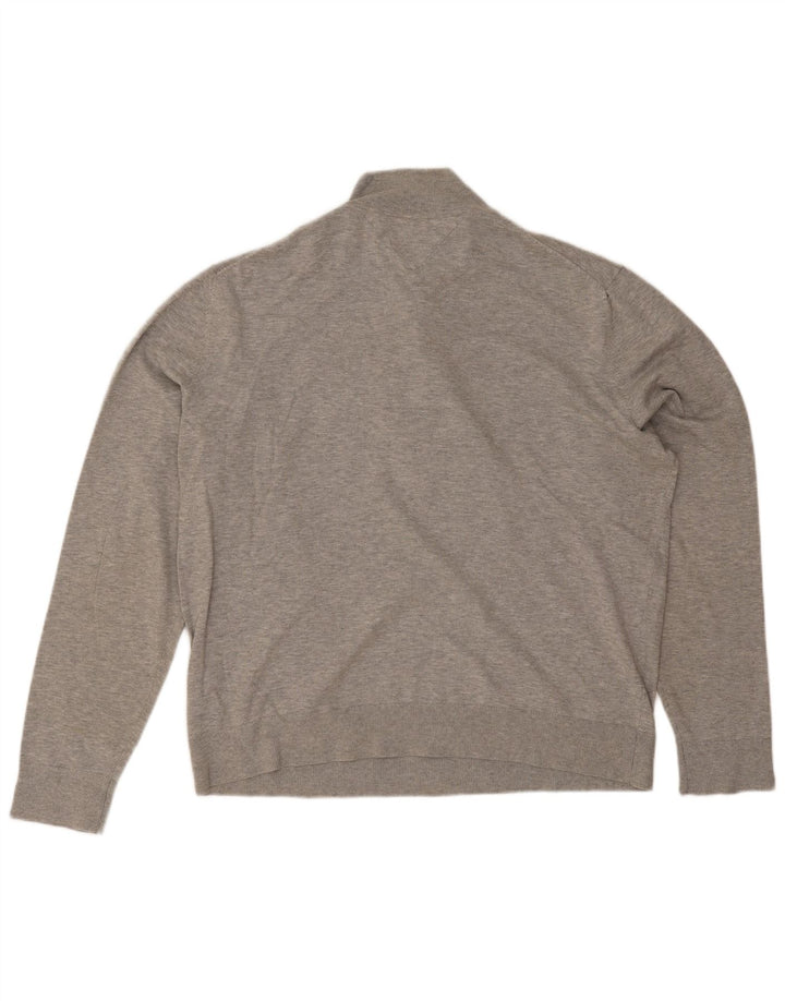 Tommy Hilfiger Pull à col boutonné pour homme 2XL Gris Coton