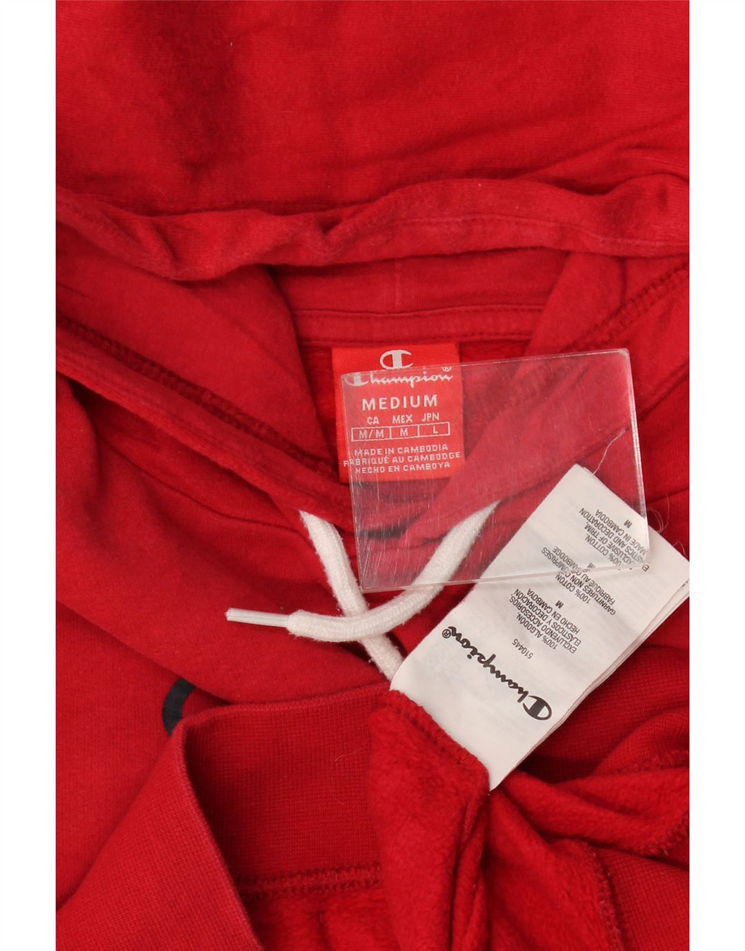 Champion Pull à Capuche Graphique Homme Rouge Moyen Coton