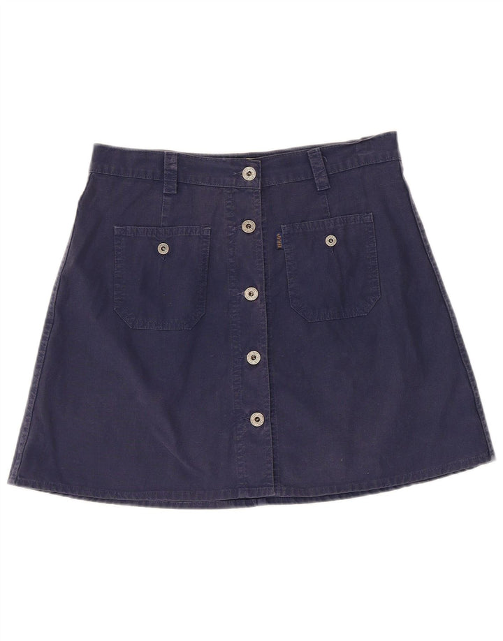 Replay Femme Mini Jupe Trapèze Large W30 Bleu Marine Coton