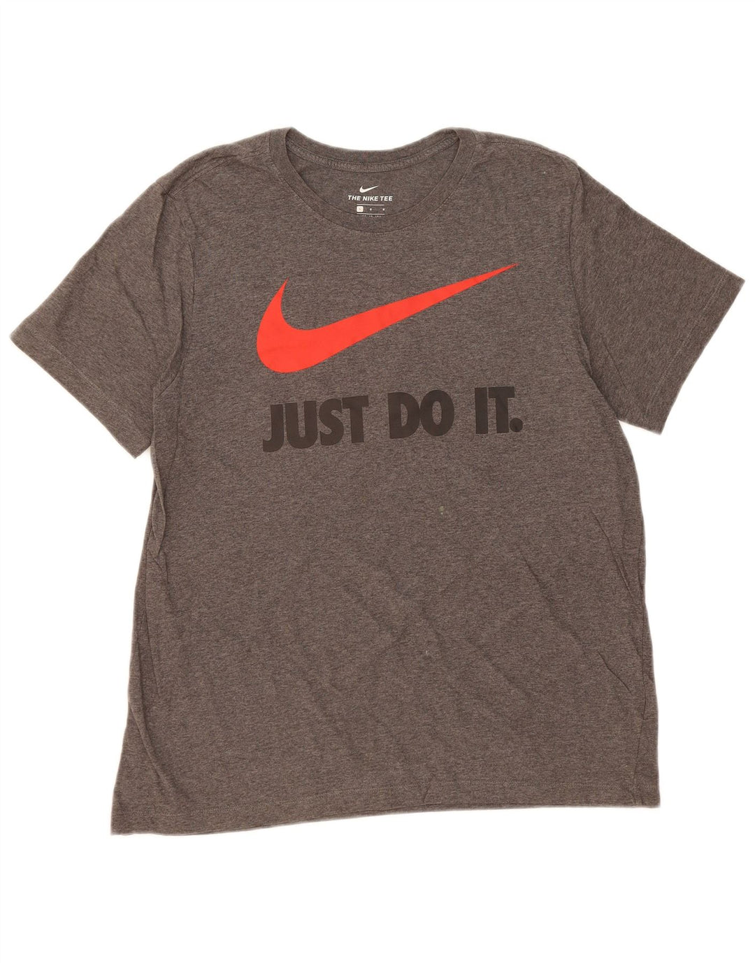 NIKE Mens Graphic T-Shirt Top Large Grey Cotton