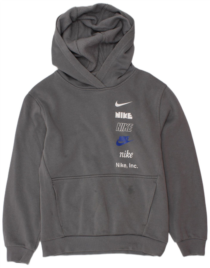 Nike Pull à capuche graphique pour garçon 10-11 ans Gris moyen Coton