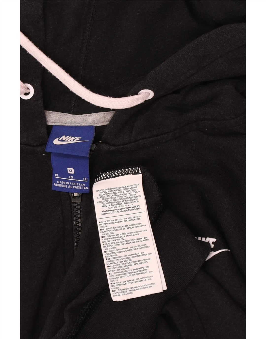Nike Femme Zip Sweat à capuche XL Noir Coton