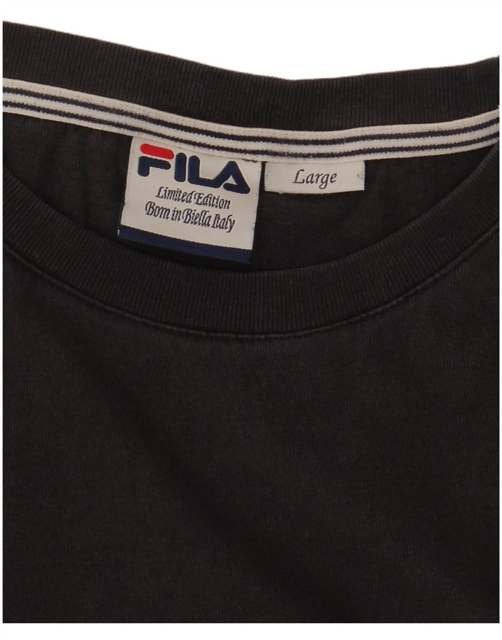 Fila Mens Limited Edition Graphic T-Shirt Top Large Noir
