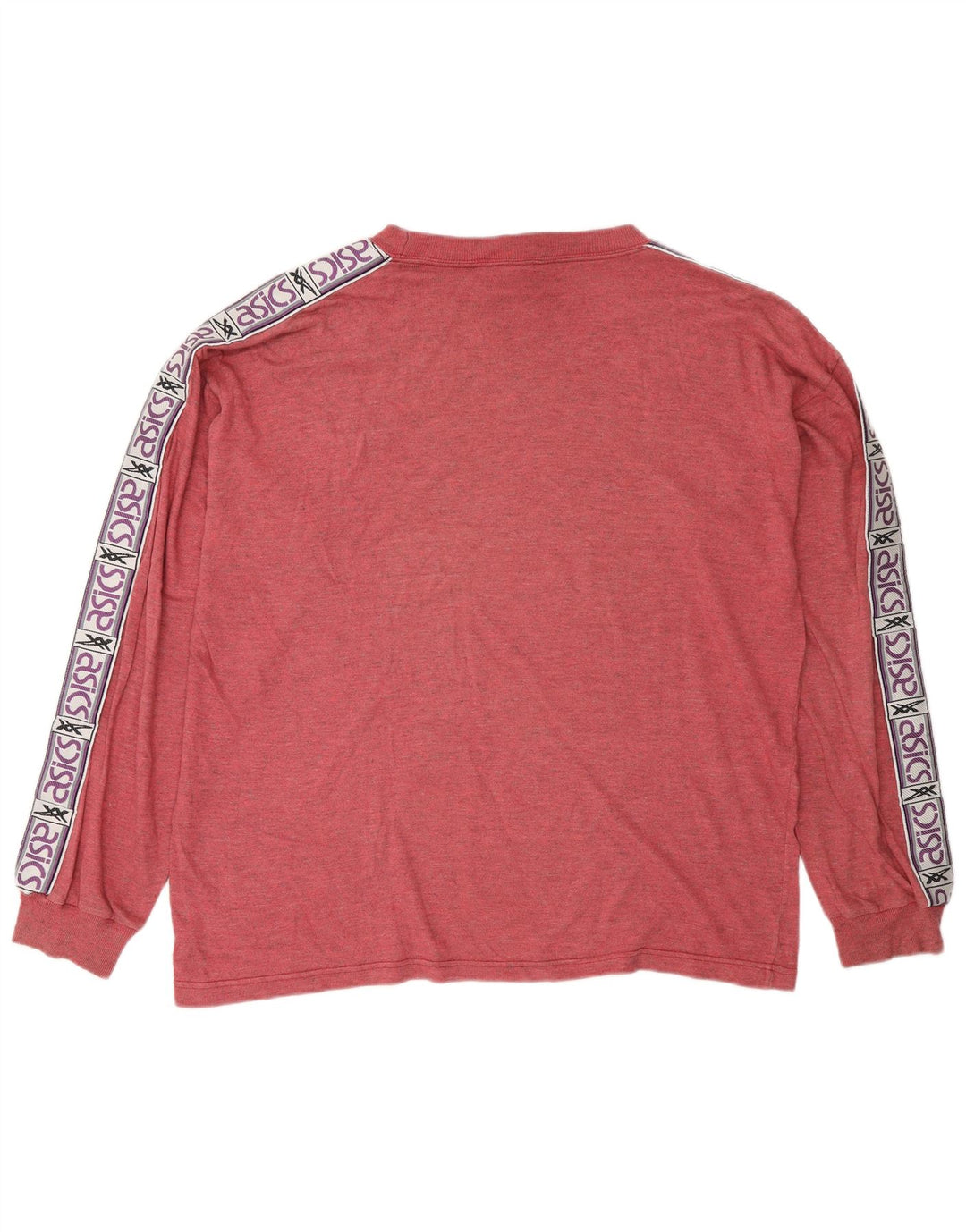 Asics Homme Graphic Top Manches Longues XL Rouge Colourblock Coton