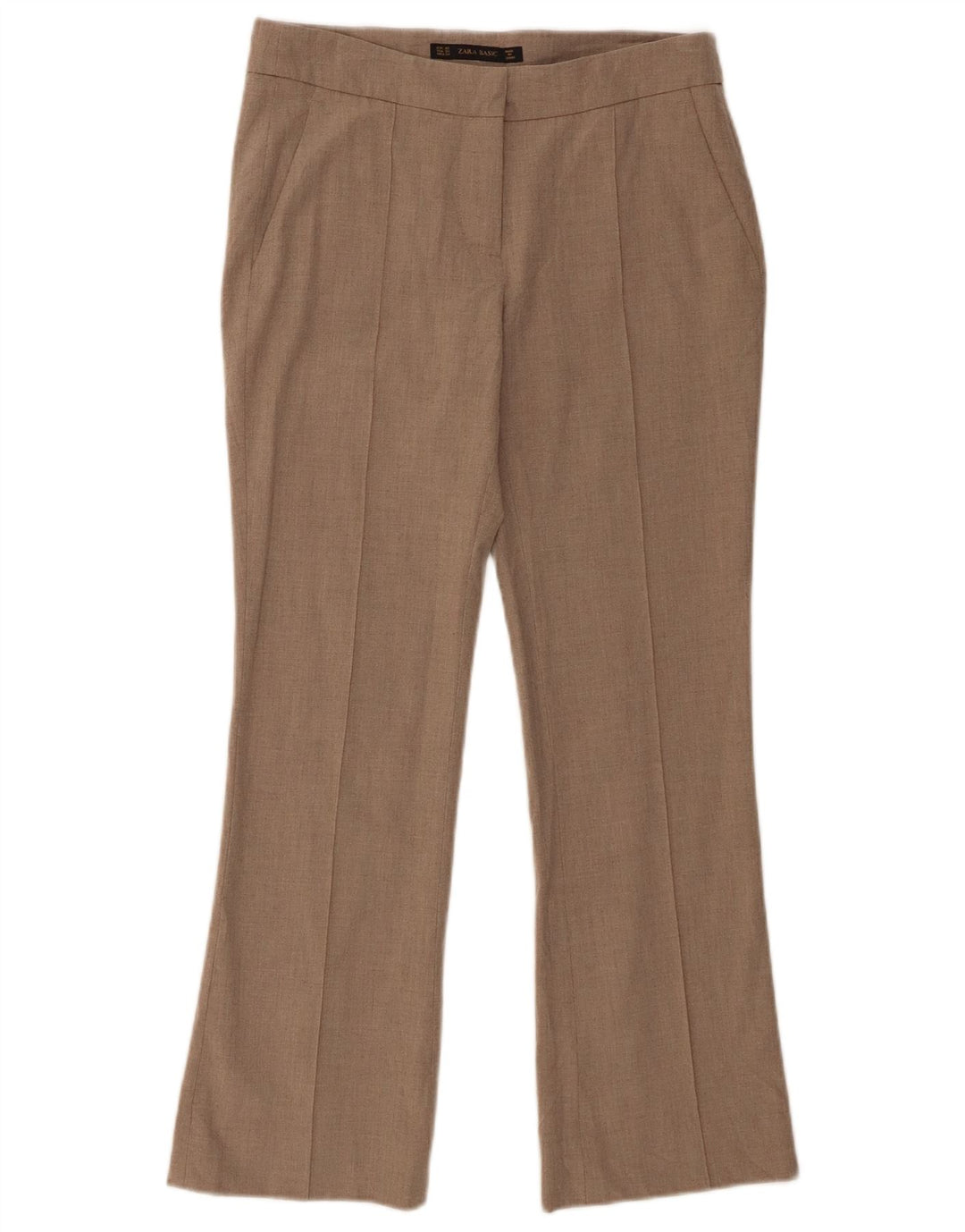 Zara Pantalon Chino Bootcut Femme XS W24 L25 Beige Polyester