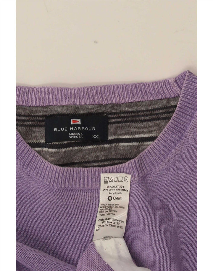 Marks & Spencer Pull à col rond bleu Harbour pour homme 2XL Violet