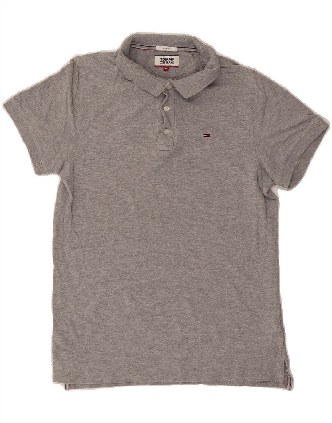 TOMMY HILFIGER Mens Slim Fit Polo Shirt Medium Grey Cotton Vintage Tommy Hilfiger and Second-Hand Tommy Hilfiger from Messina Hembry 