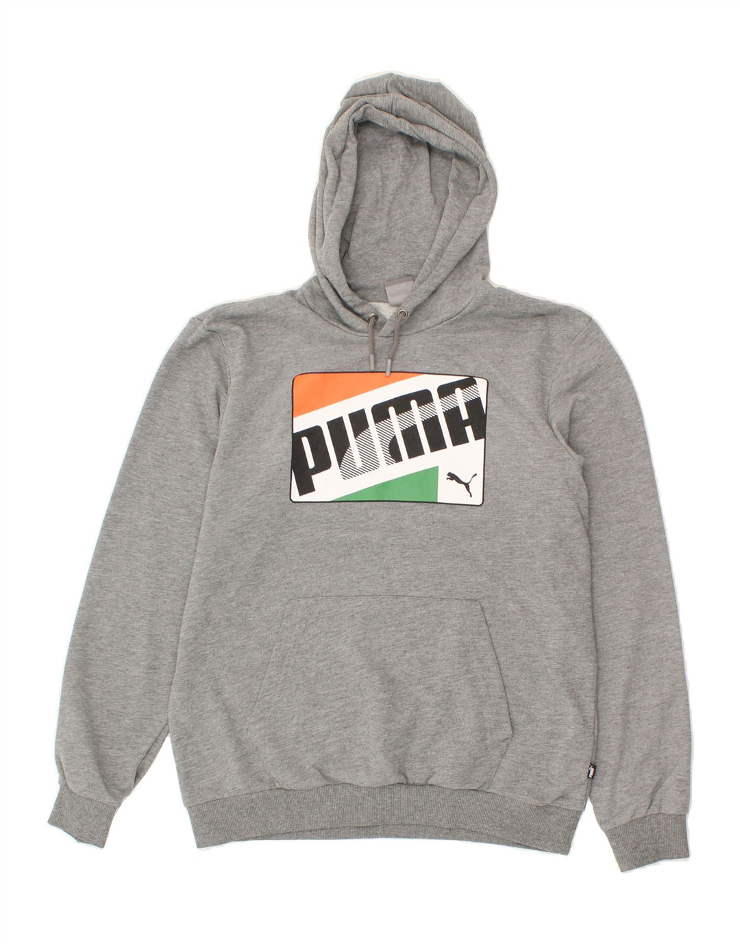PUMA Mens Graphic Hoodie Jumper Medium Grey Vintage Puma and Second-Hand Puma from Messina Hembry 