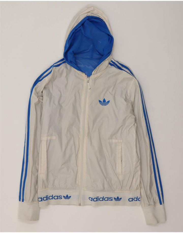 Adidas Veste réversible à capuche graphique pour homme UK 38 Blanc moyen Colourblock