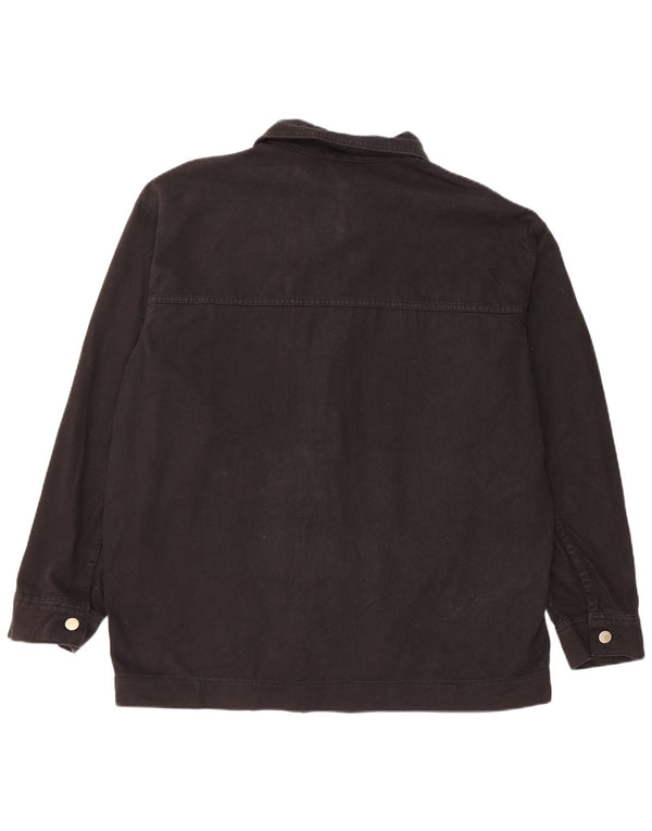 Topshop Veste en jean surdimensionnée pour femme UK 16 Large Noir Coton