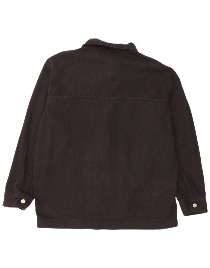 Topshop Veste en jean surdimensionnée pour femme UK 16 Large Noir Coton
