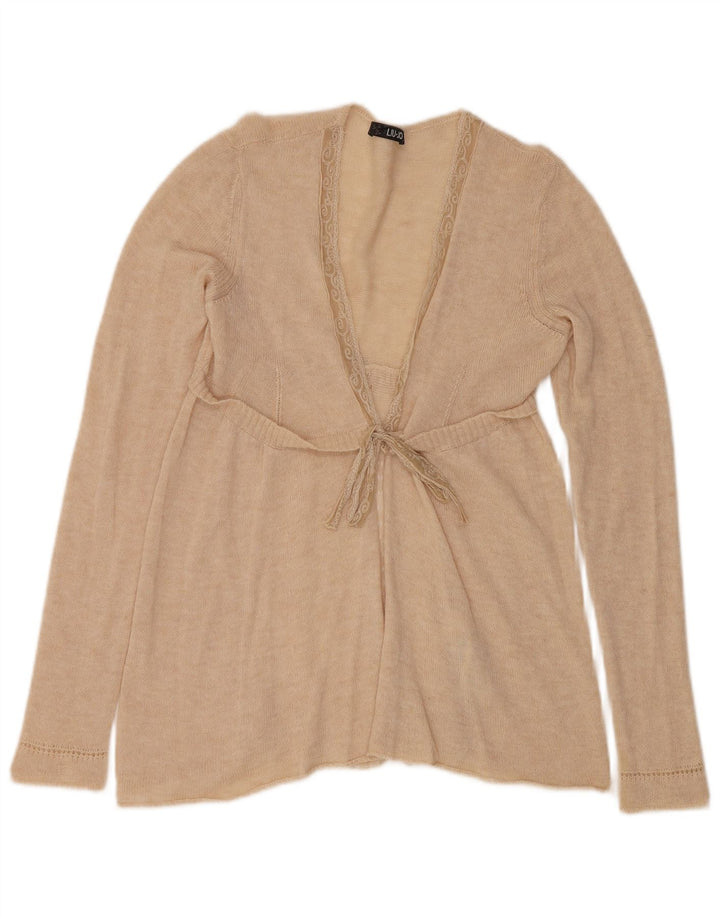 LIU JO Cardigan à nouer sur le devant pour femme IT 42 Beige moyen Polyamide