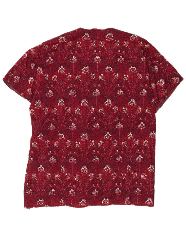 vintage Womens Abstract Pattern Blouse Top UK 14 Grand Bourgogne