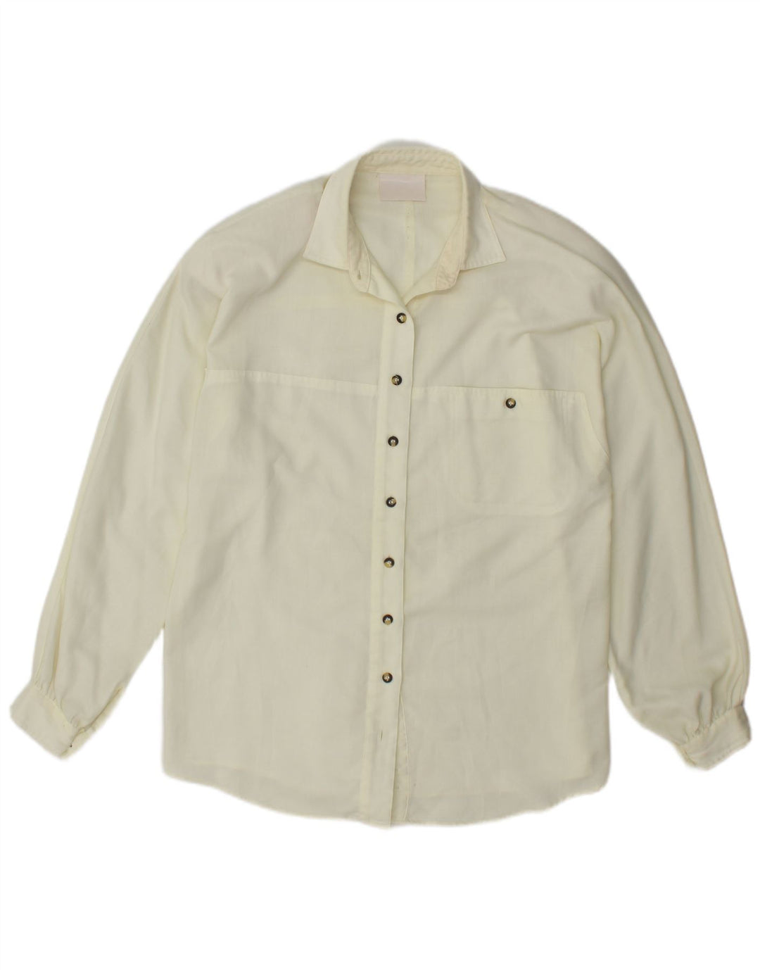 VINTAGE Chemise Femme UK 16 Large Off White