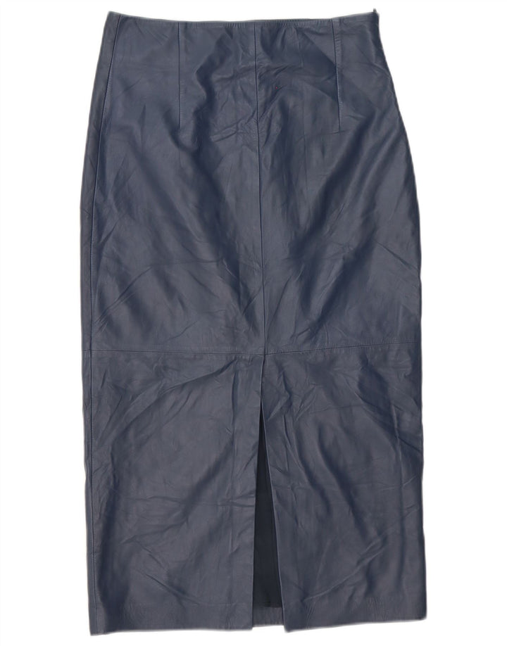 jupe en cuir femme vintage Medium W28 Bleu Marine