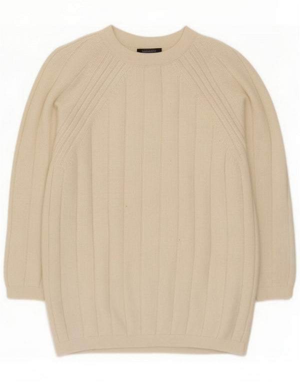 Max Mara Womens Weekend Crew Neck Jumper Sweater UK 14 Medium Off White