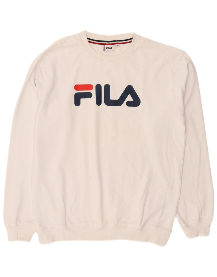 Fila Sweat-Shirt Graphique Homme Blanc Moyen Coton