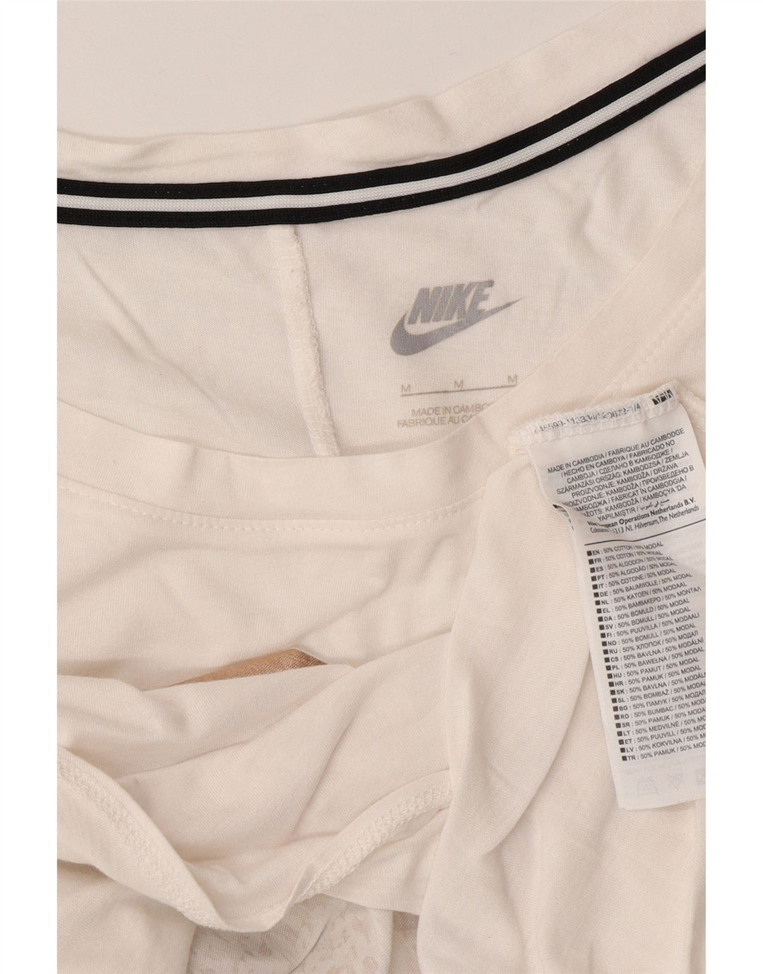 NIKE Womens Oversized Graphic Vest Top UK 14 Medium White Cotton