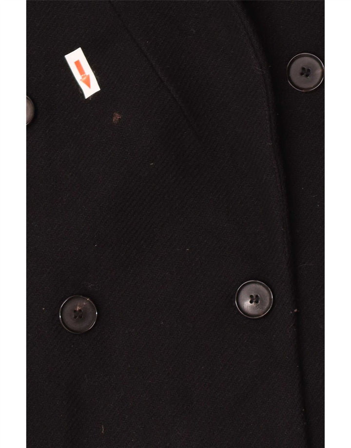 Zara Manteau croisé pour femme UK 14 Laine noire moyenne