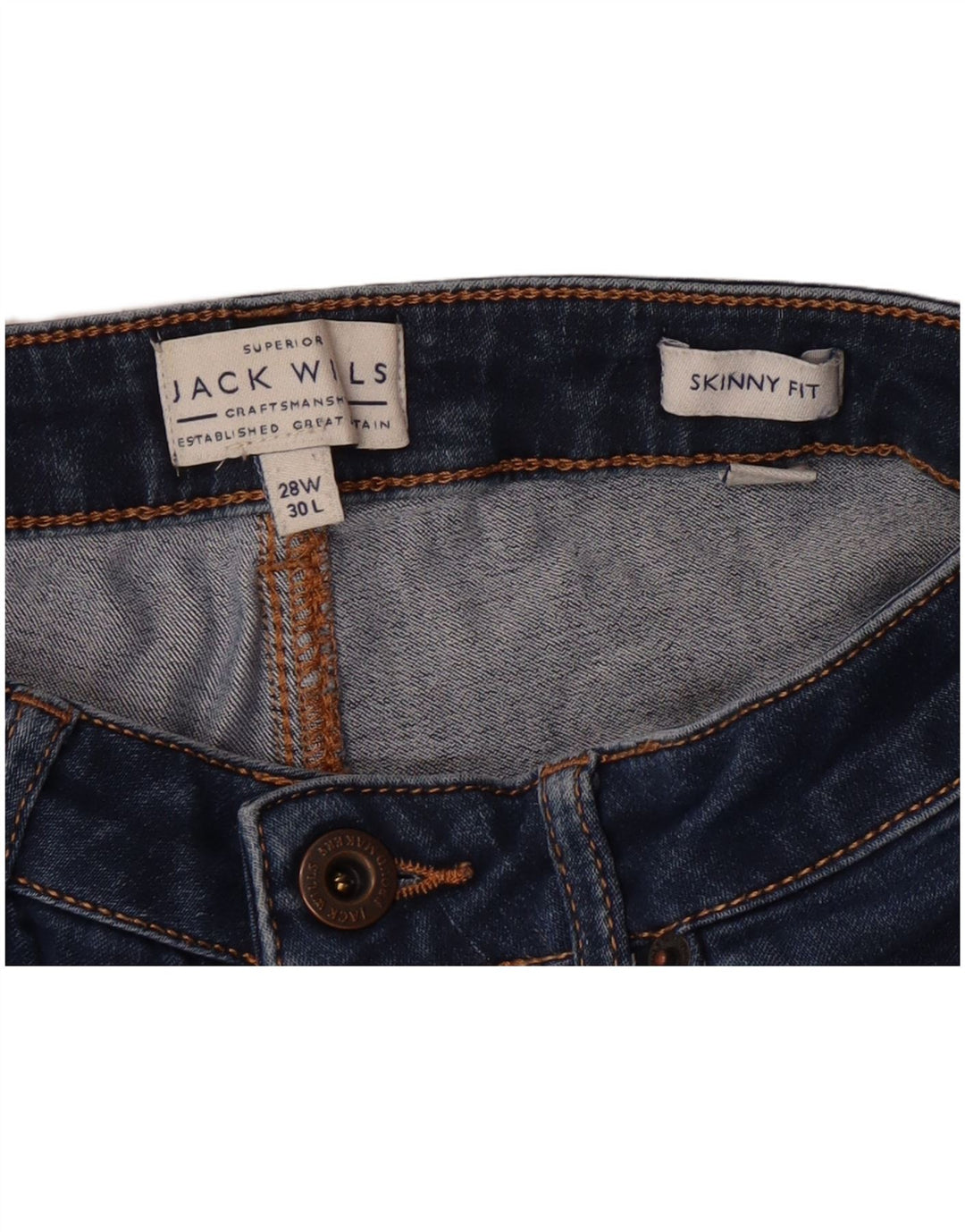 JACK WILLS Jean Skinny Femme W28 L30 Bleu Marine Coton