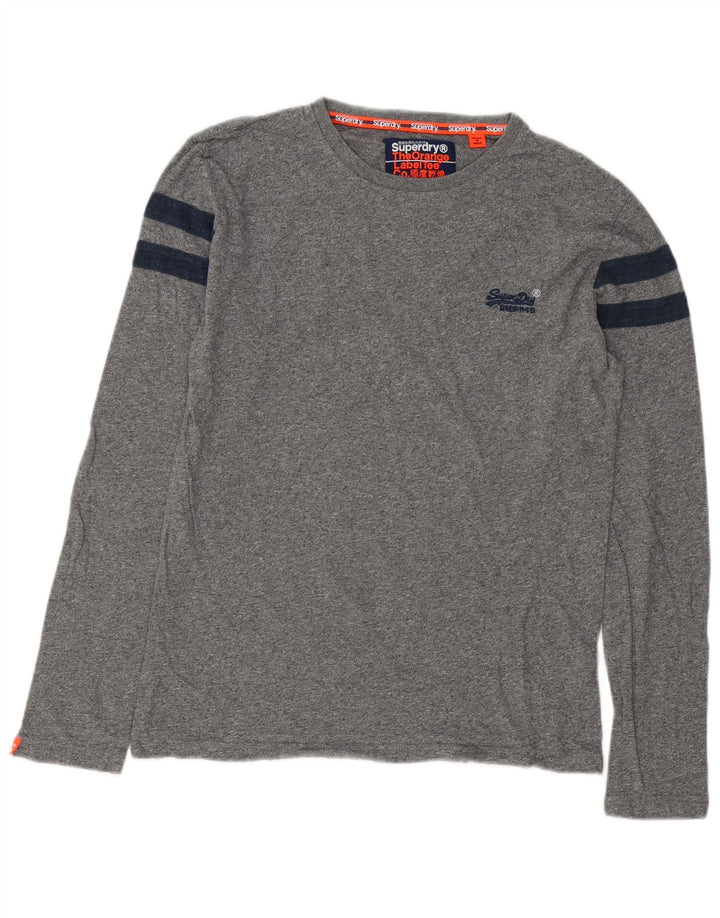 Superdry Haut à manches longues en coton moucheté gris petit homme