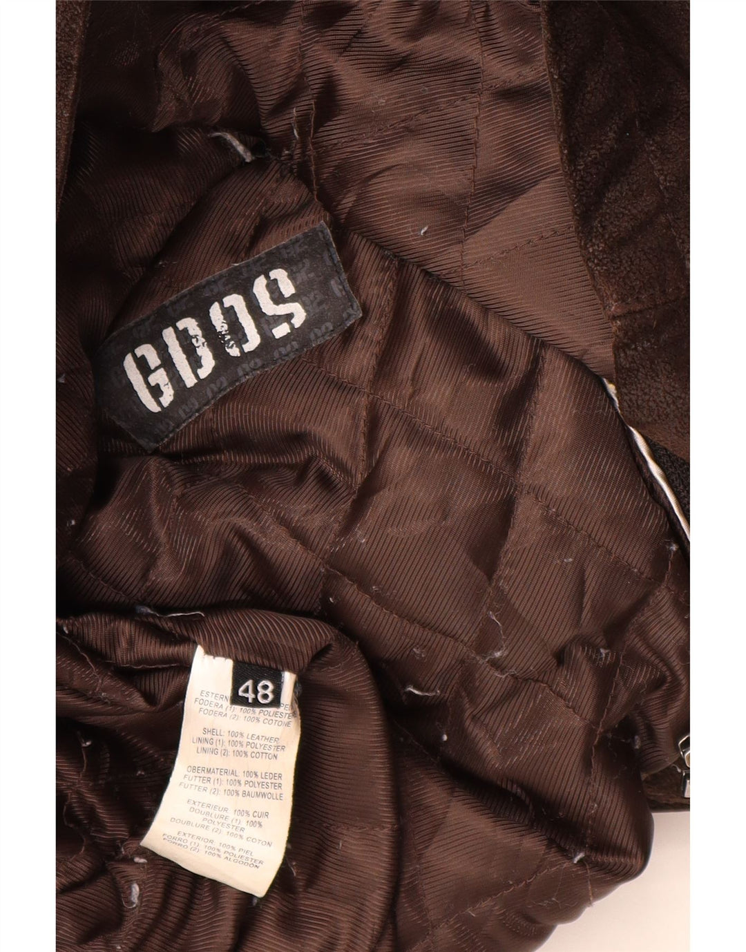 Manteau en cuir homme vintage IT 48 Cuir marron moyen