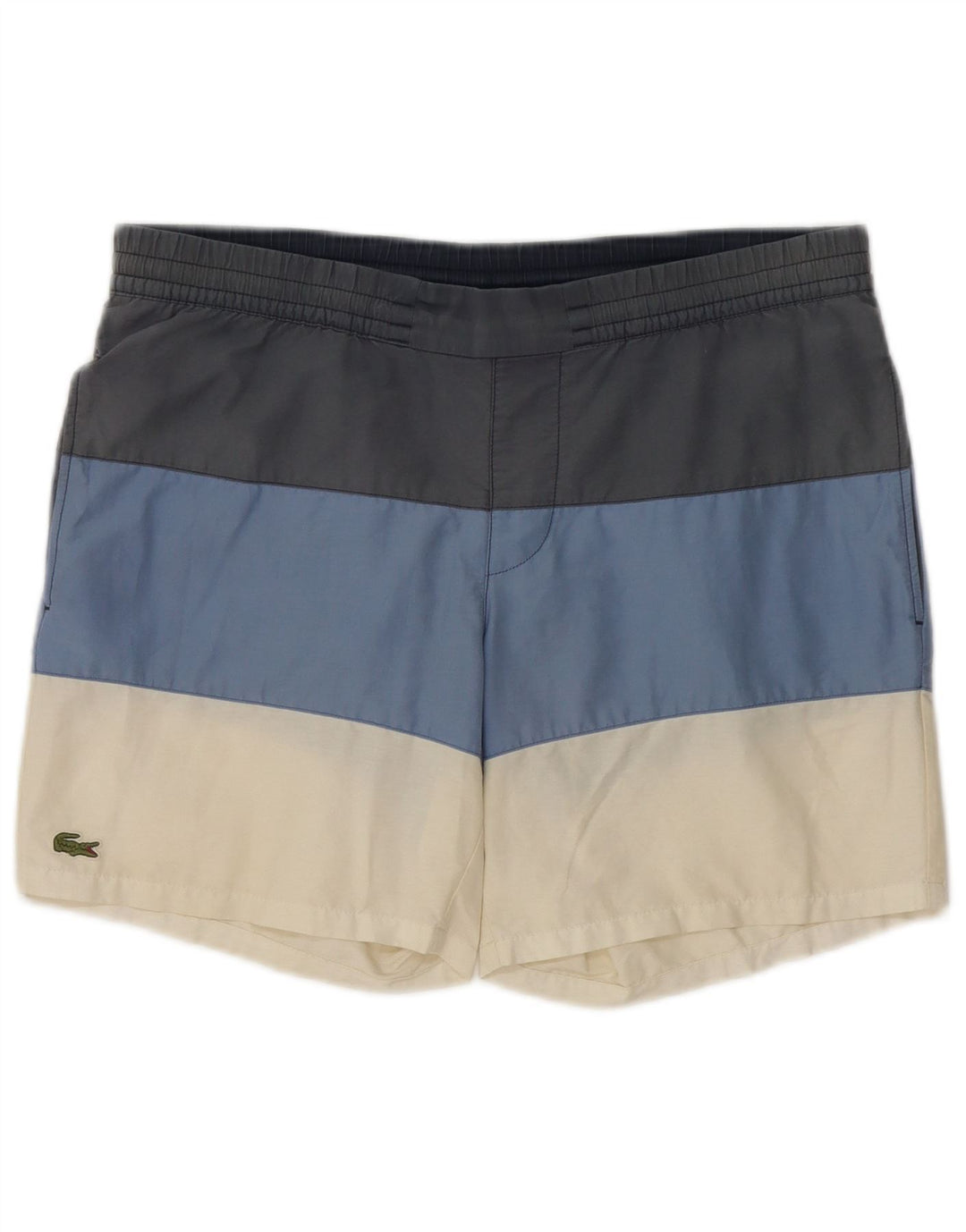 Lacoste Short de bain en coton colour block multicolore moyen pour homme